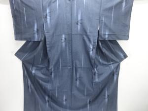 抽象鶴模様織出し手織り紬着物